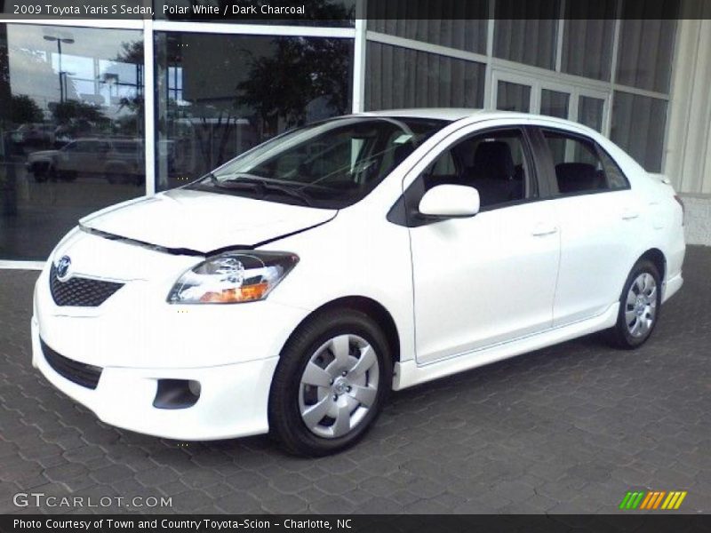 Polar White / Dark Charcoal 2009 Toyota Yaris S Sedan