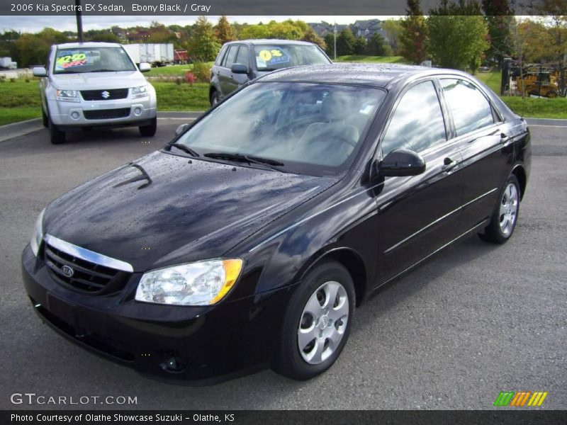 Ebony Black / Gray 2006 Kia Spectra EX Sedan