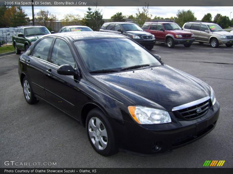 Ebony Black / Gray 2006 Kia Spectra EX Sedan