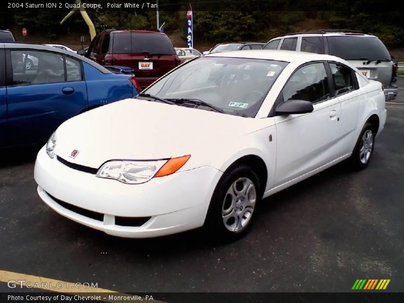 Polar White / Tan 2004 Saturn ION 2 Quad Coupe