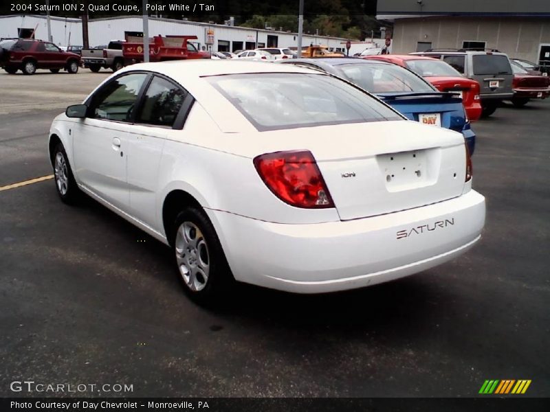 Polar White / Tan 2004 Saturn ION 2 Quad Coupe