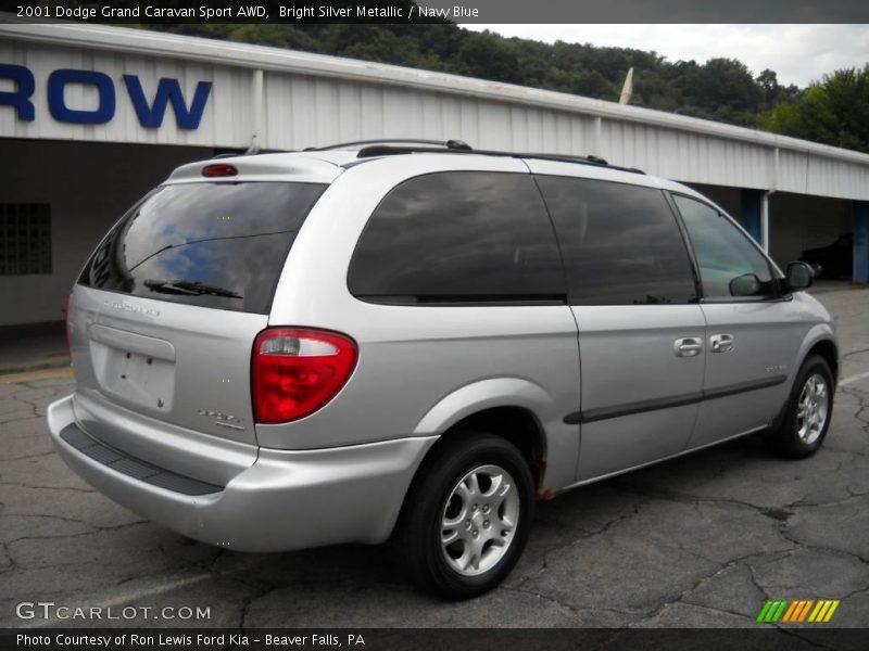 Bright Silver Metallic / Navy Blue 2001 Dodge Grand Caravan Sport AWD