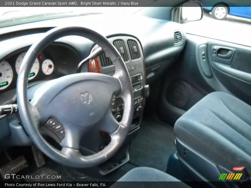 Bright Silver Metallic / Navy Blue 2001 Dodge Grand Caravan Sport AWD