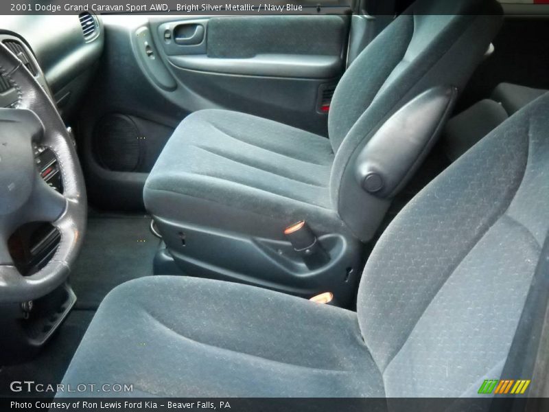 Bright Silver Metallic / Navy Blue 2001 Dodge Grand Caravan Sport AWD