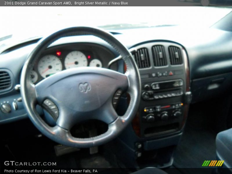 Bright Silver Metallic / Navy Blue 2001 Dodge Grand Caravan Sport AWD