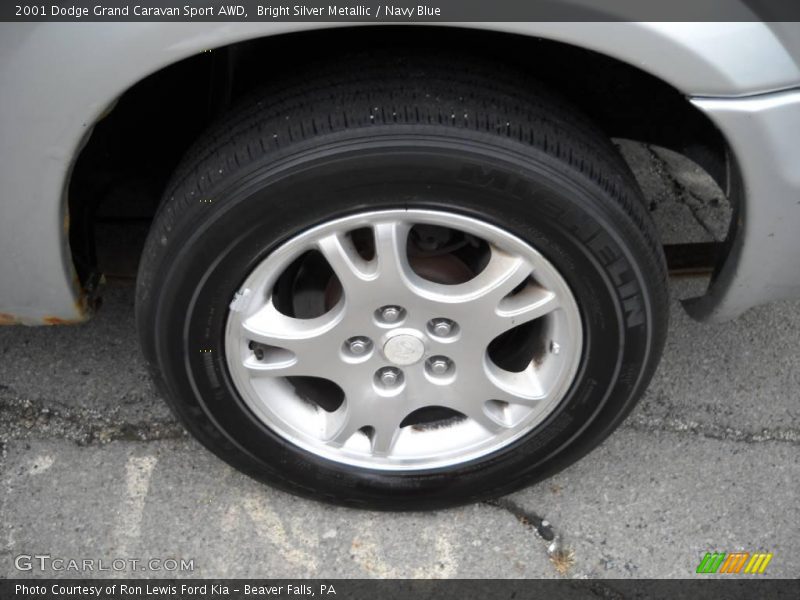 Bright Silver Metallic / Navy Blue 2001 Dodge Grand Caravan Sport AWD