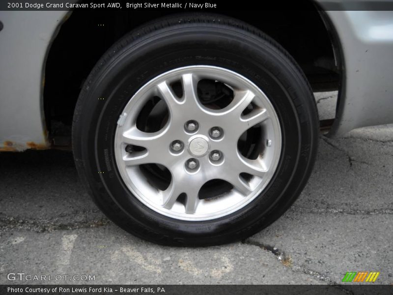 Bright Silver Metallic / Navy Blue 2001 Dodge Grand Caravan Sport AWD