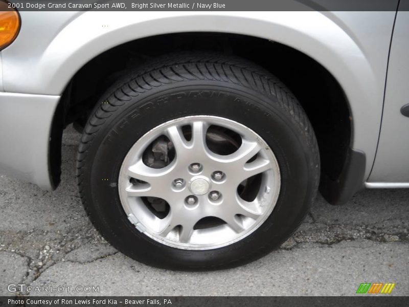 Bright Silver Metallic / Navy Blue 2001 Dodge Grand Caravan Sport AWD