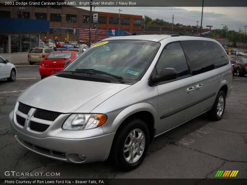 Bright Silver Metallic / Navy Blue 2001 Dodge Grand Caravan Sport AWD