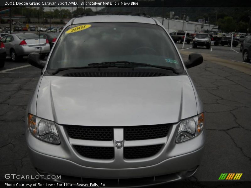 Bright Silver Metallic / Navy Blue 2001 Dodge Grand Caravan Sport AWD