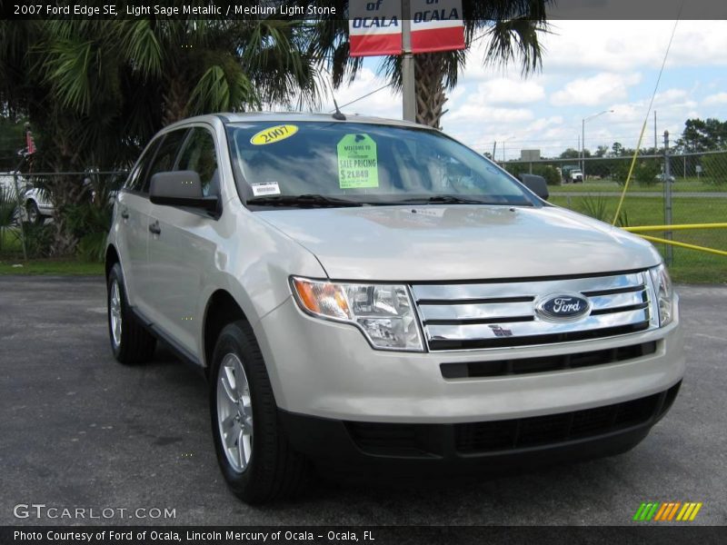 Light Sage Metallic / Medium Light Stone 2007 Ford Edge SE