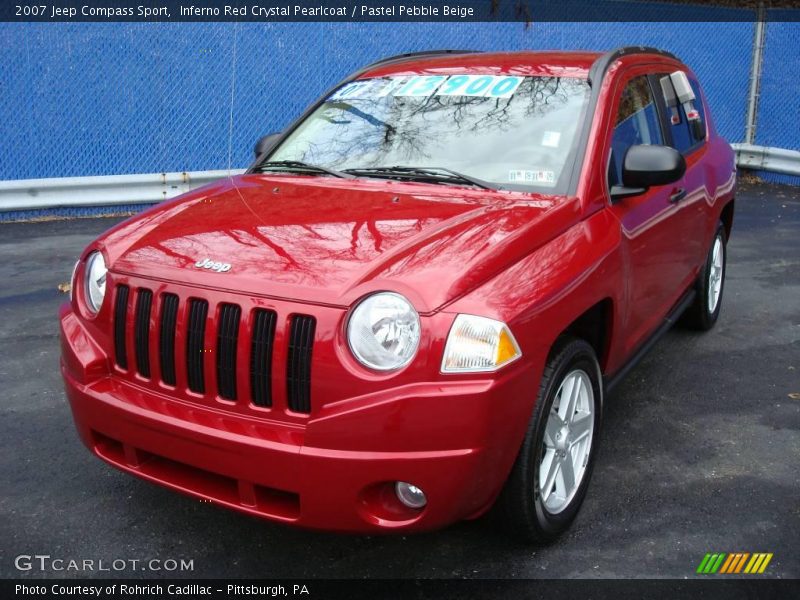 Inferno Red Crystal Pearlcoat / Pastel Pebble Beige 2007 Jeep Compass Sport