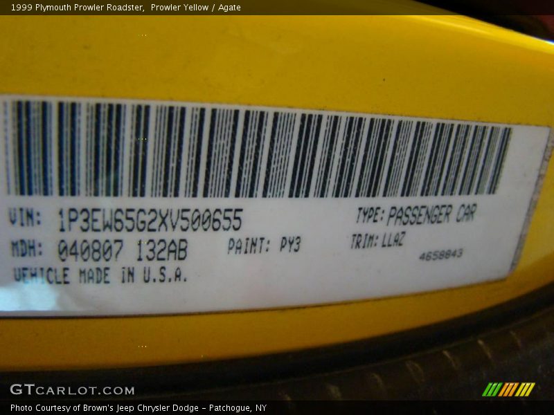 Prowler Yellow / Agate 1999 Plymouth Prowler Roadster