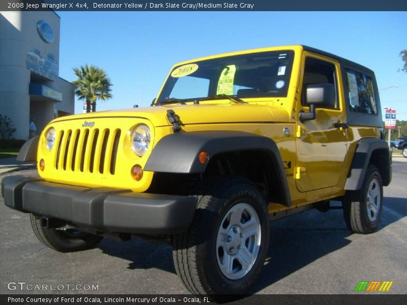 Detonator Yellow / Dark Slate Gray/Medium Slate Gray 2008 Jeep Wrangler X 4x4