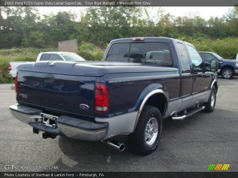 True Blue Metallic / Medium Flint Grey 2003 Ford F250 Super Duty Lariat SuperCab