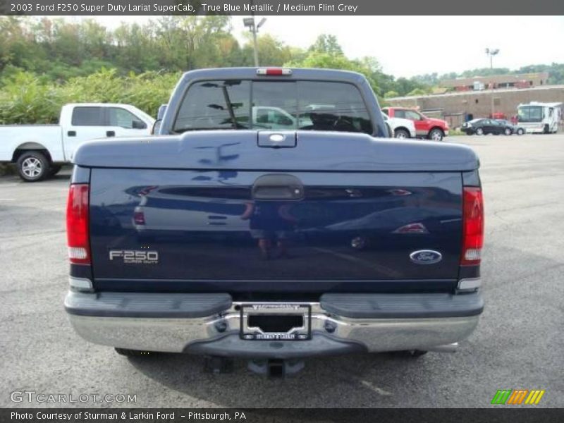 True Blue Metallic / Medium Flint Grey 2003 Ford F250 Super Duty Lariat SuperCab