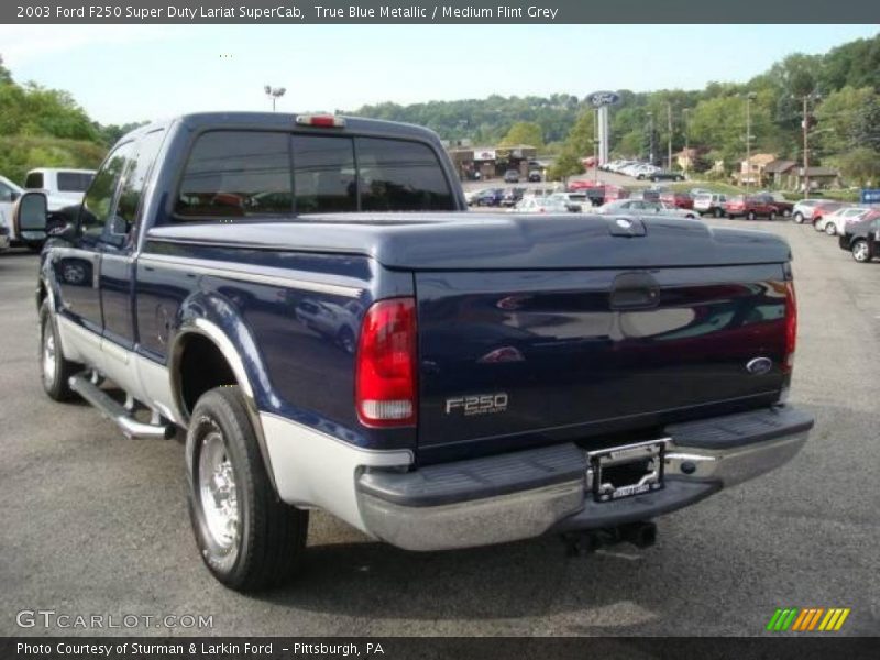 True Blue Metallic / Medium Flint Grey 2003 Ford F250 Super Duty Lariat SuperCab