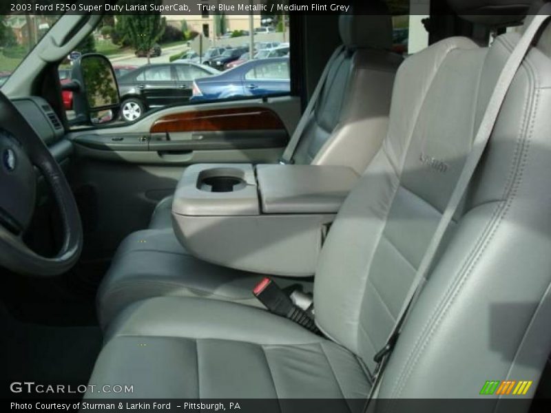 True Blue Metallic / Medium Flint Grey 2003 Ford F250 Super Duty Lariat SuperCab