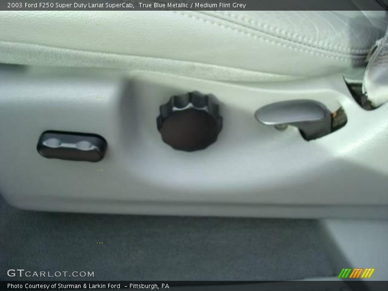 True Blue Metallic / Medium Flint Grey 2003 Ford F250 Super Duty Lariat SuperCab