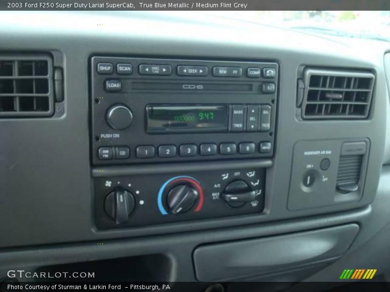 True Blue Metallic / Medium Flint Grey 2003 Ford F250 Super Duty Lariat SuperCab