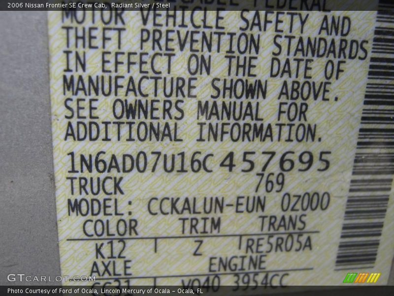 Radiant Silver / Steel 2006 Nissan Frontier SE Crew Cab