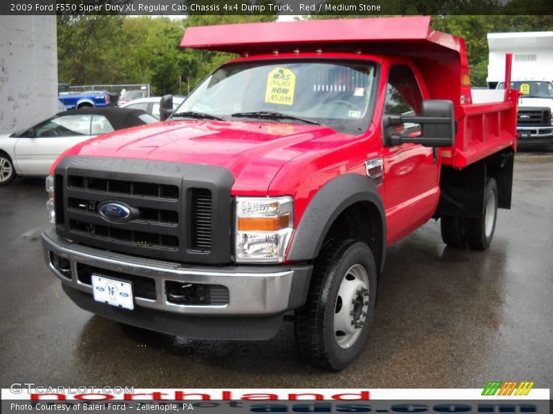 Red / Medium Stone 2009 Ford F550 Super Duty XL Regular Cab Chassis 4x4 Dump Truck
