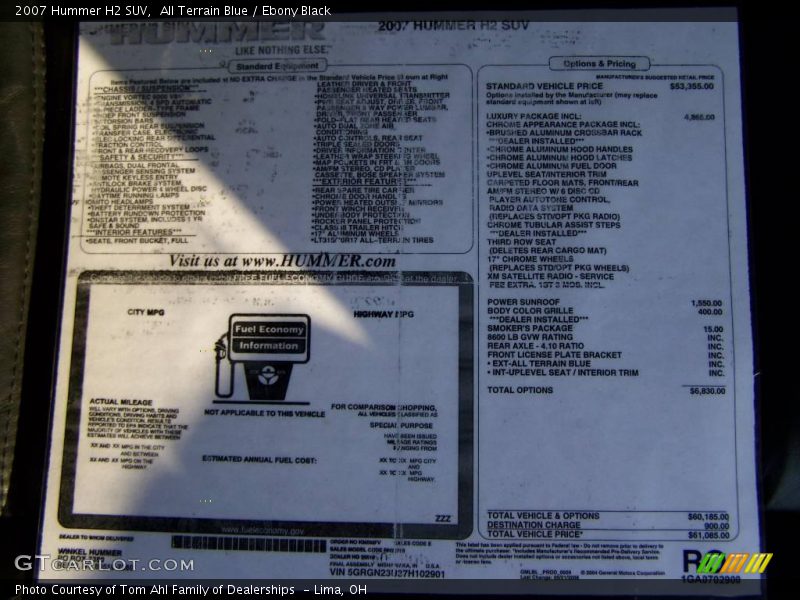 All Terrain Blue / Ebony Black 2007 Hummer H2 SUV