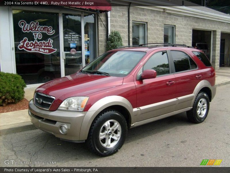 Ruby Red Metallic / Beige 2004 Kia Sorento EX 4WD
