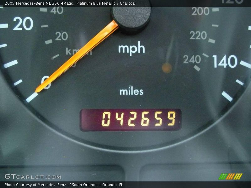 Platinum Blue Metallic / Charcoal 2005 Mercedes-Benz ML 350 4Matic