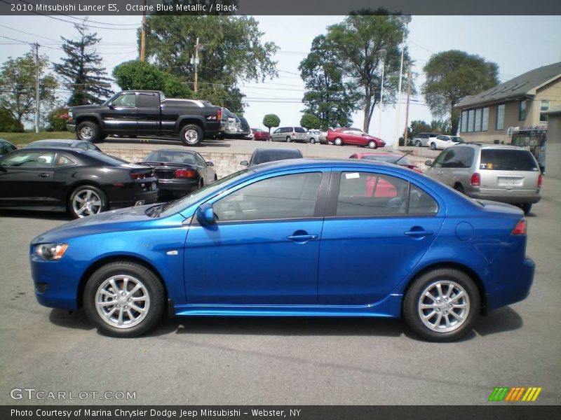 Octane Blue Metallic / Black 2010 Mitsubishi Lancer ES