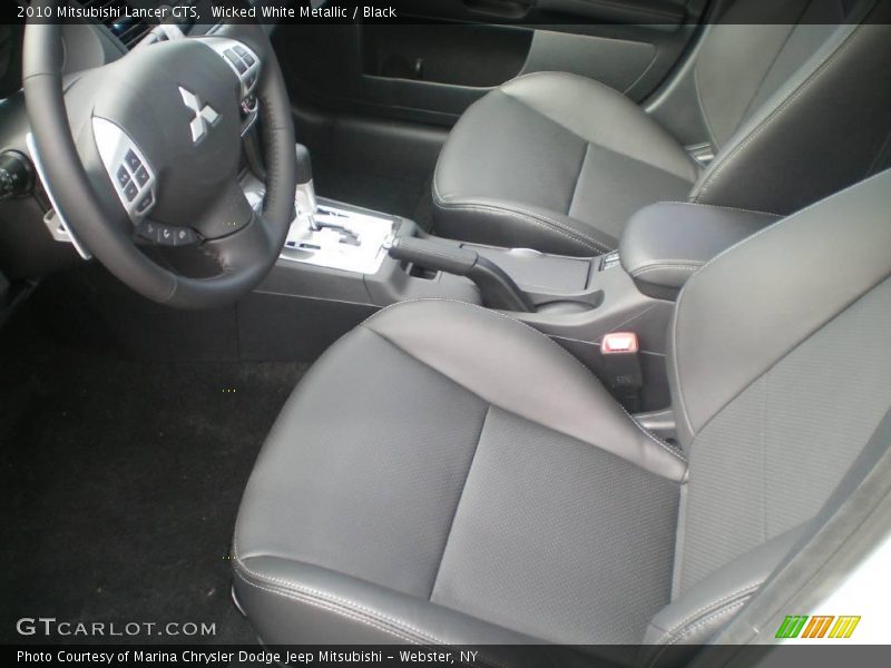 Wicked White Metallic / Black 2010 Mitsubishi Lancer GTS