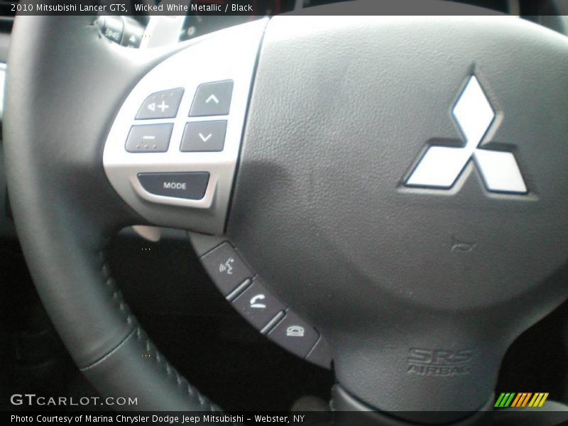 Wicked White Metallic / Black 2010 Mitsubishi Lancer GTS