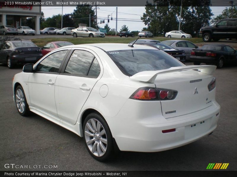 Wicked White Metallic / Black 2010 Mitsubishi Lancer GTS