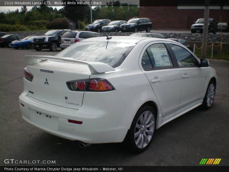 Wicked White Metallic / Black 2010 Mitsubishi Lancer GTS