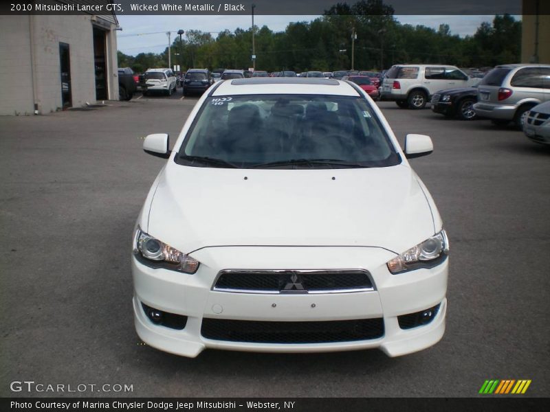 Wicked White Metallic / Black 2010 Mitsubishi Lancer GTS