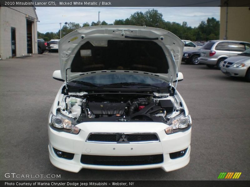Wicked White Metallic / Black 2010 Mitsubishi Lancer GTS