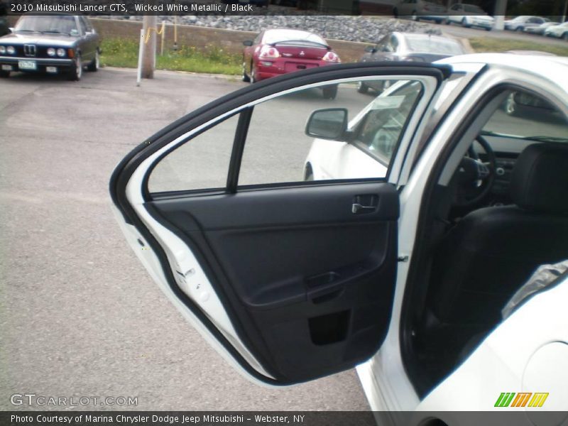 Wicked White Metallic / Black 2010 Mitsubishi Lancer GTS
