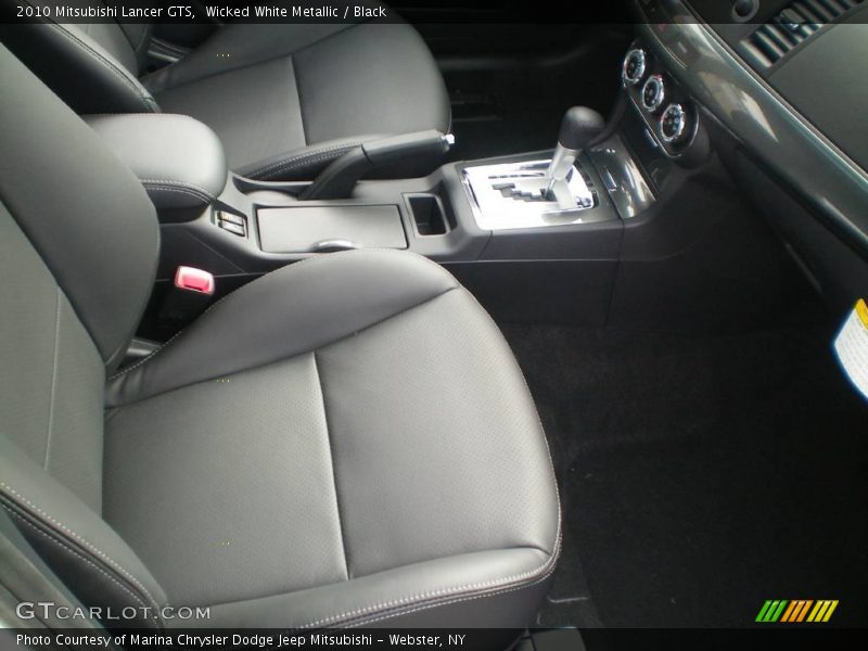 Wicked White Metallic / Black 2010 Mitsubishi Lancer GTS