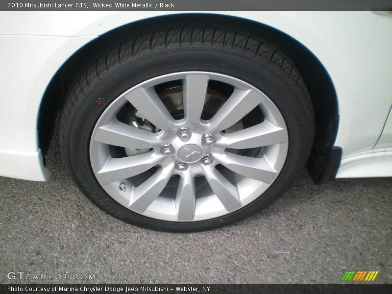Wicked White Metallic / Black 2010 Mitsubishi Lancer GTS