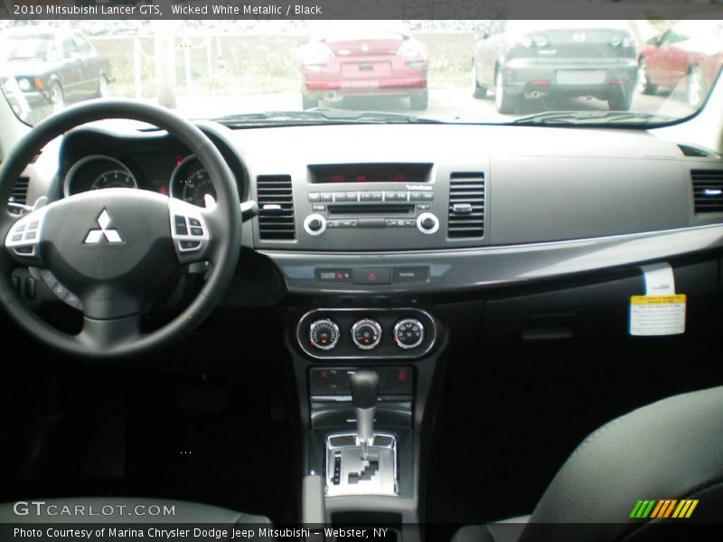 Wicked White Metallic / Black 2010 Mitsubishi Lancer GTS