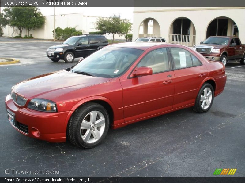 Vivid Red Metallic / Beige 2006 Lincoln LS V8