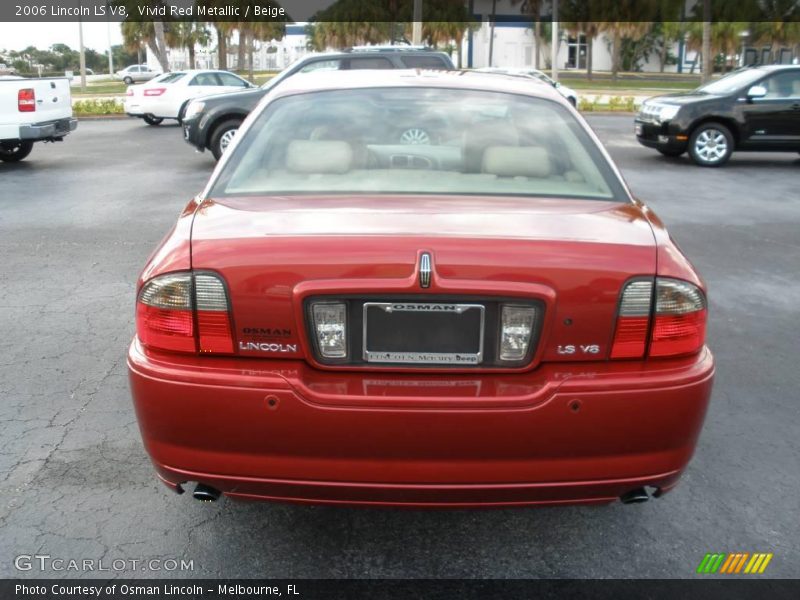 Vivid Red Metallic / Beige 2006 Lincoln LS V8