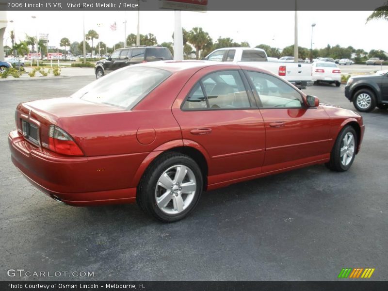 Vivid Red Metallic / Beige 2006 Lincoln LS V8