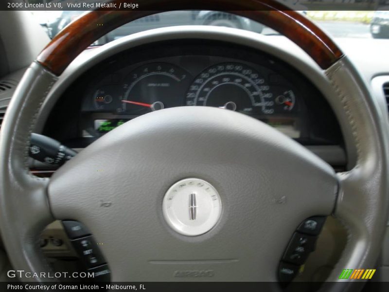 Vivid Red Metallic / Beige 2006 Lincoln LS V8