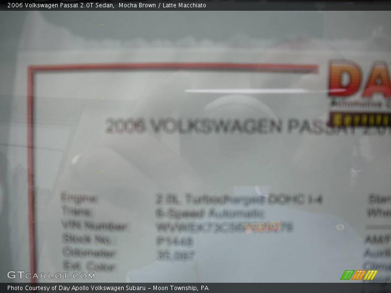 Mocha Brown / Latte Macchiato 2006 Volkswagen Passat 2.0T Sedan
