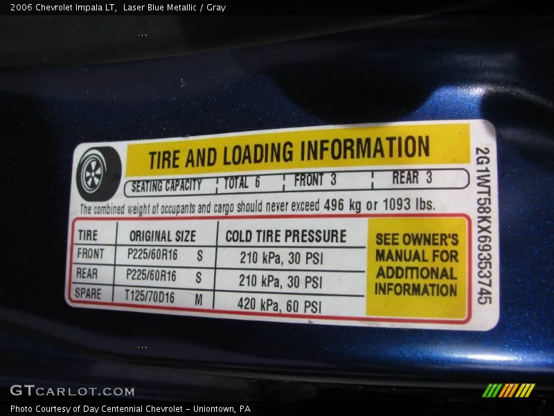 Laser Blue Metallic / Gray 2006 Chevrolet Impala LT