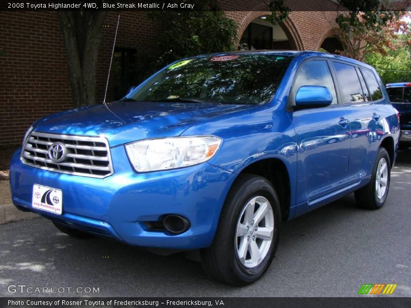 Blue Streak Metallic / Ash Gray 2008 Toyota Highlander 4WD