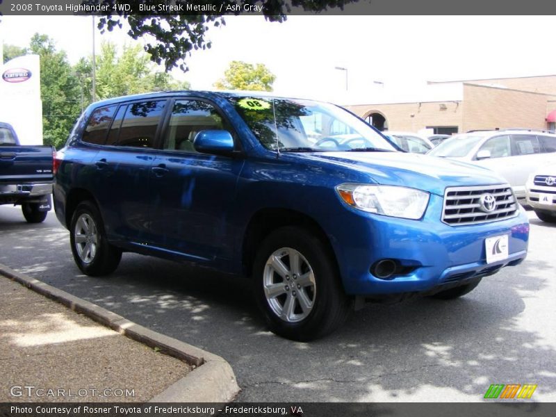 Blue Streak Metallic / Ash Gray 2008 Toyota Highlander 4WD