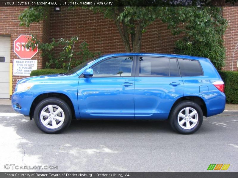 Blue Streak Metallic / Ash Gray 2008 Toyota Highlander 4WD