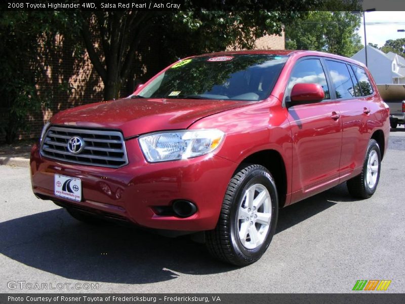 Salsa Red Pearl / Ash Gray 2008 Toyota Highlander 4WD